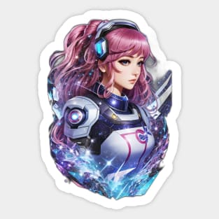 Andromeda Legends: Unforgettable AI Anime Character Art Sticker